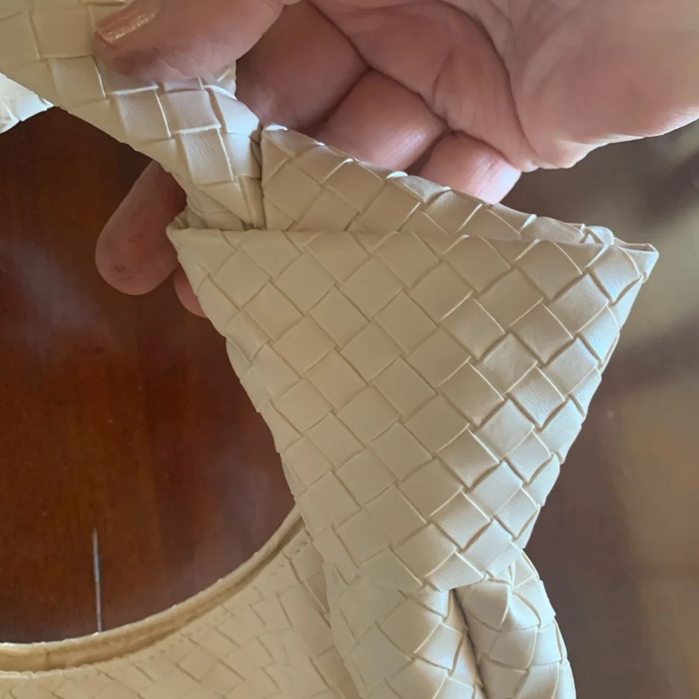 Ulta Beauty Cream Hobo Bag with Textured Design
